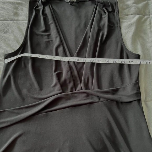 Banana Republic blouse Black Goth editorial v neck Top babydoll - Picture 3 of 6